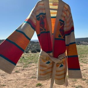 Vintage Southwest Motif Sweater with Bell Sleeves